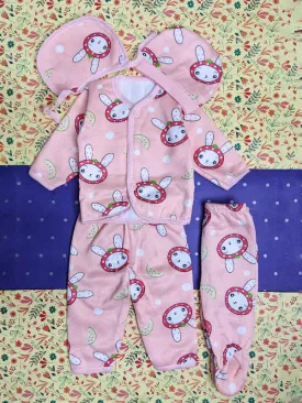 0Mth - 4Mth Pink 5Pcs Fleece Suit For Newborn BG NBGS56