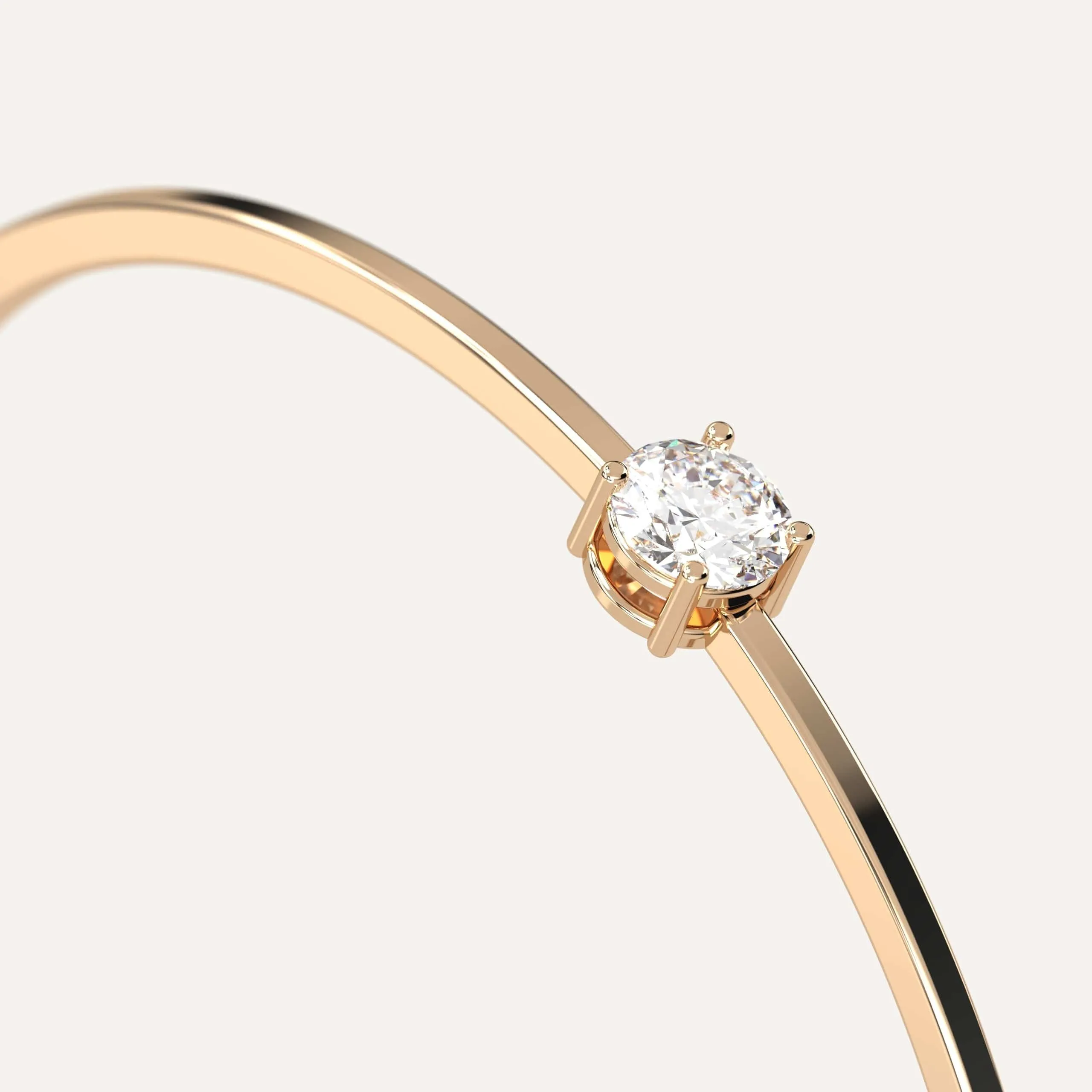 1 carat Round Diamond Solitaire, Bangle Bracelet