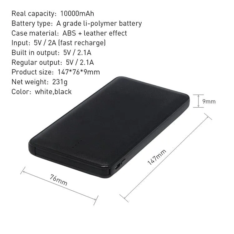 10000mah Leather Powerbank