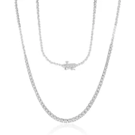 1/2 Carat Luminesce Lab Grown 45cm Diamond Tennis Necklace in Silver