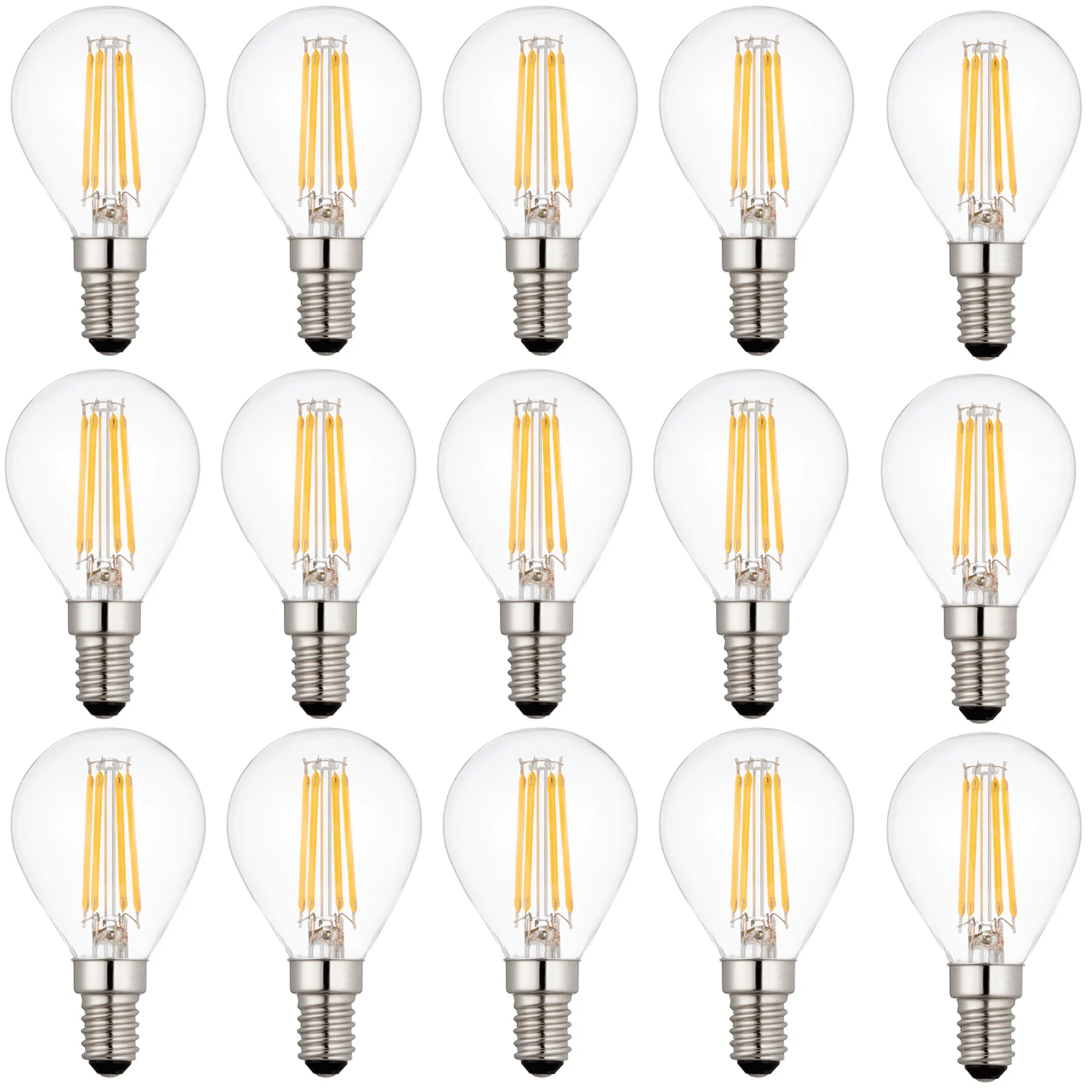 15 x E14 LED Filament Lamp/Bulb Dimmable 4W (40W Equivalent)