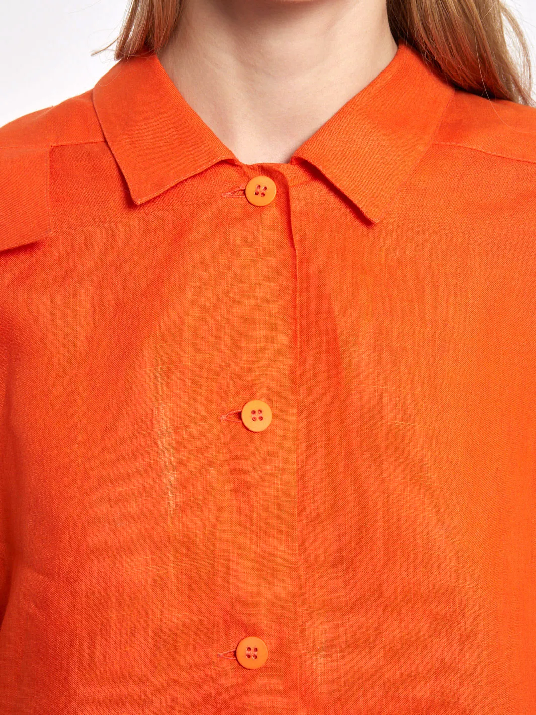 1980s Byblos orange cotton women suit with large pockets