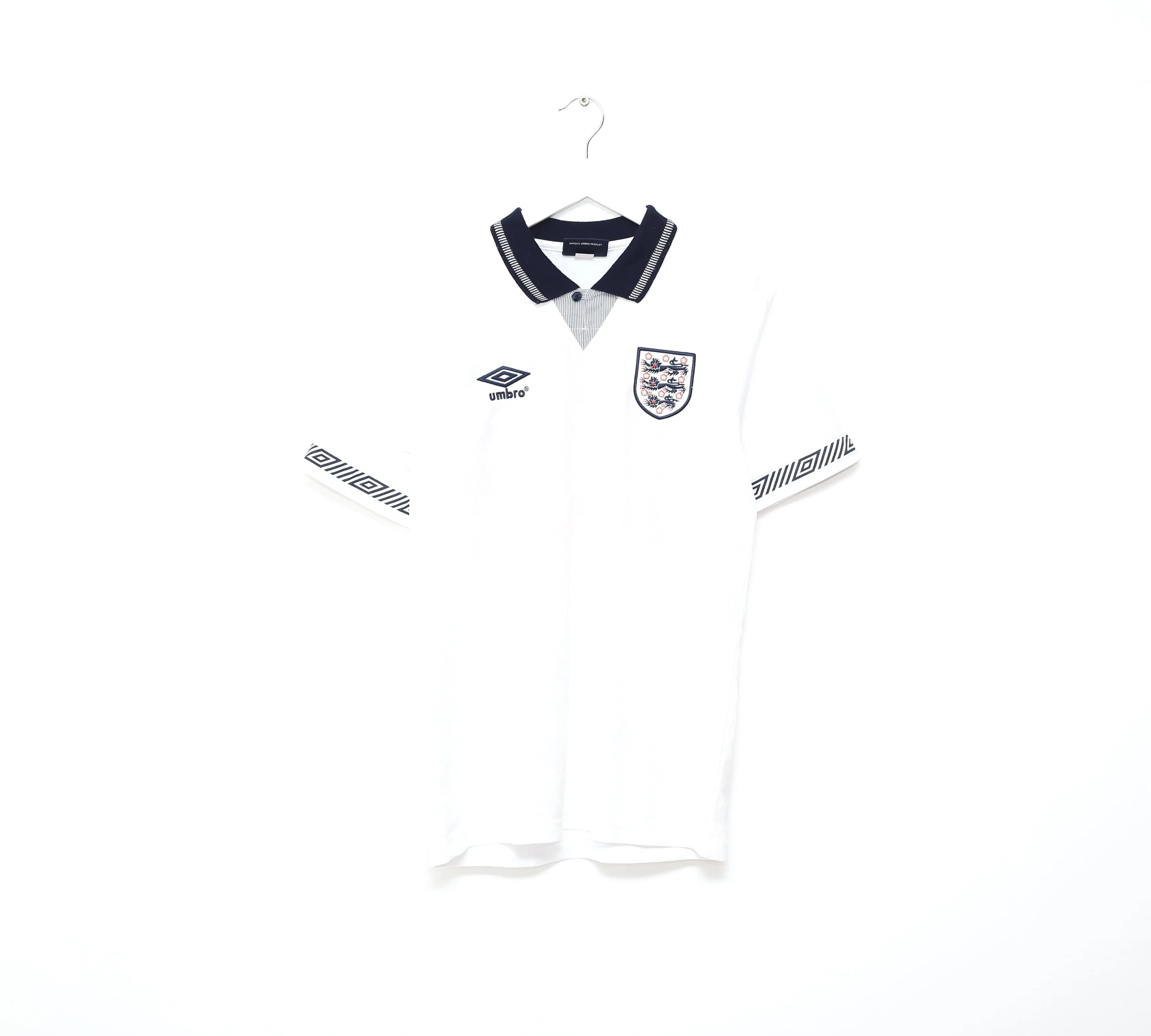 1990/92 GASCOIGNE #19 England Retro Umbro Home Football Shirt (S) Italia 90