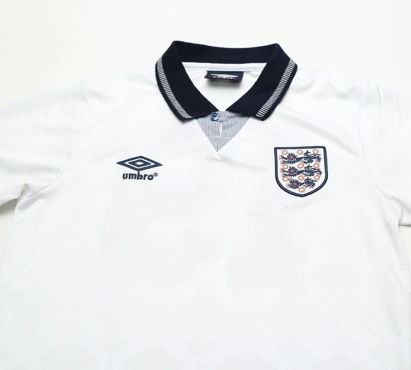 1990/92 GASCOIGNE #19 England Retro Umbro Home Football Shirt (S) Italia 90