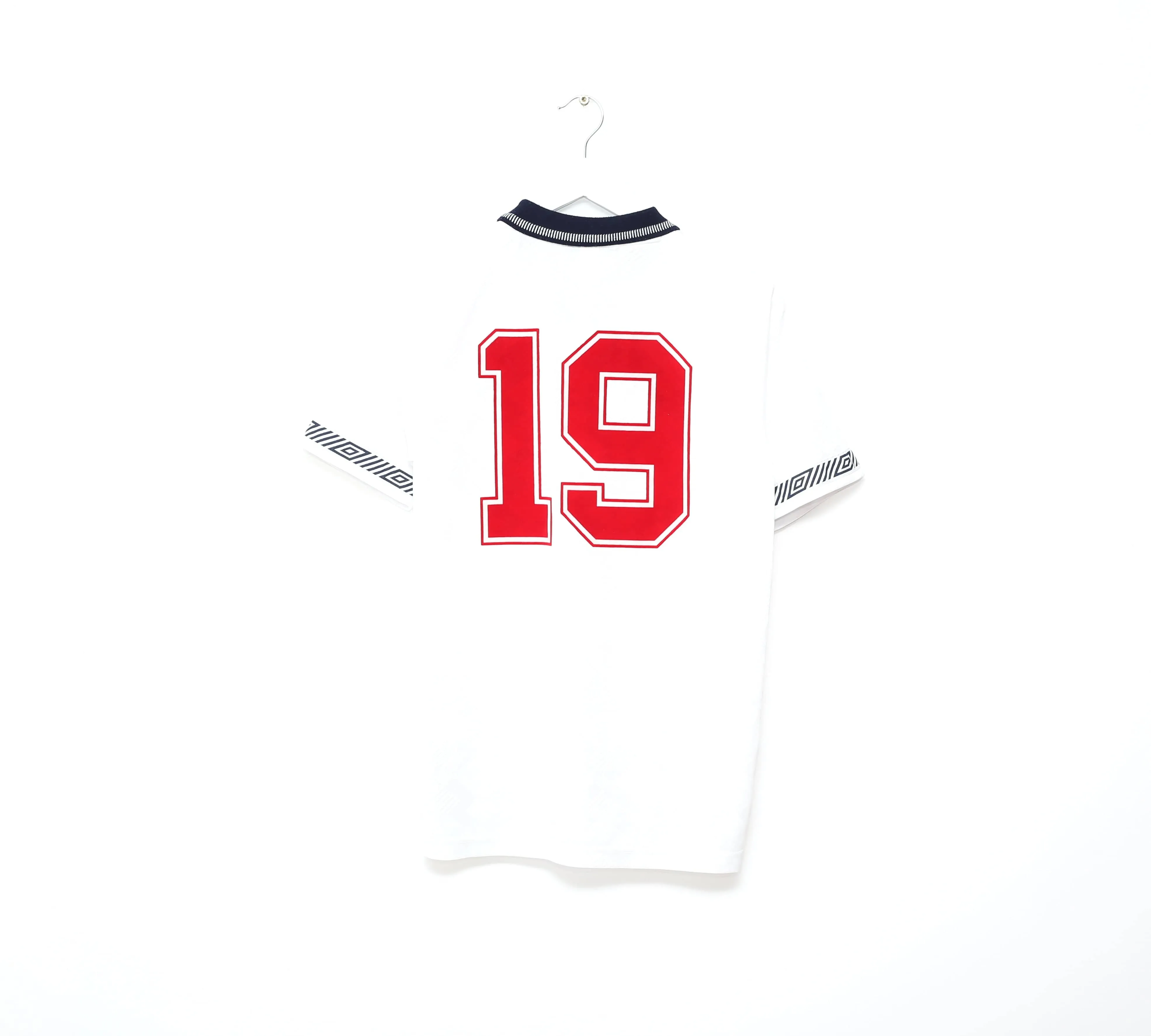 1990/92 GASCOIGNE #19 England Retro Umbro Home Football Shirt (S) Italia 90