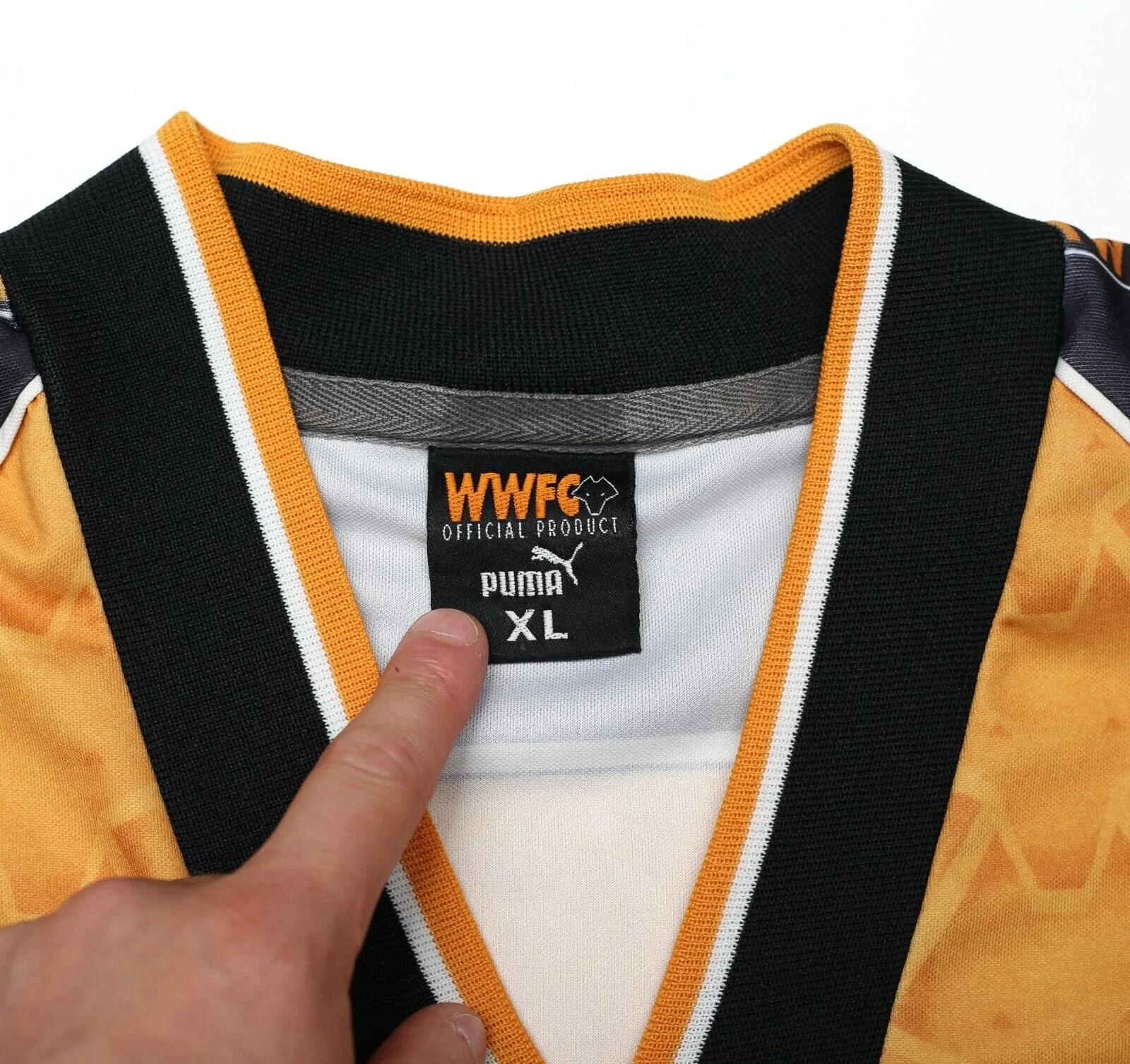 1996/98 BULL #9 Wolverhampton Wanderers PUMA Home Football Shirt (XL) Wolves