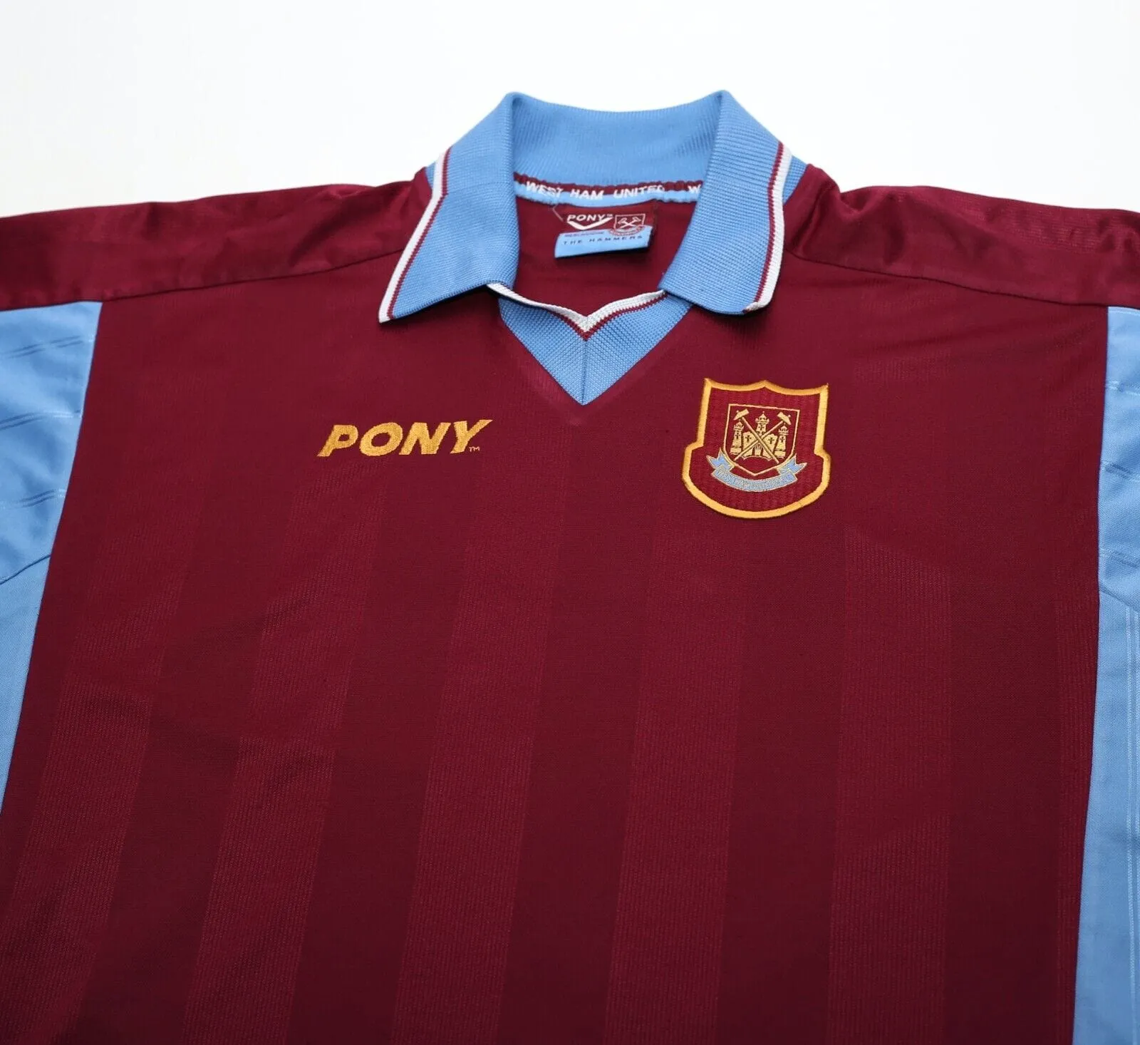 1997/98 DICKS #3 West Ham United Vintage PONY Football Shirt (L)