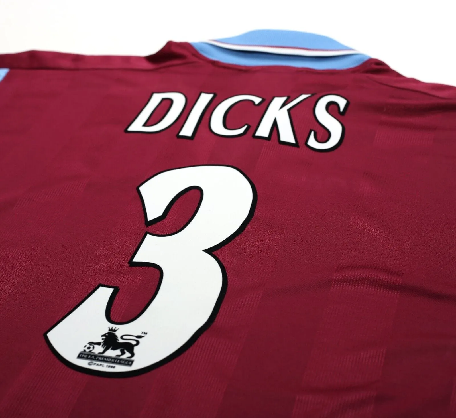 1997/98 DICKS #3 West Ham United Vintage PONY Football Shirt (L)