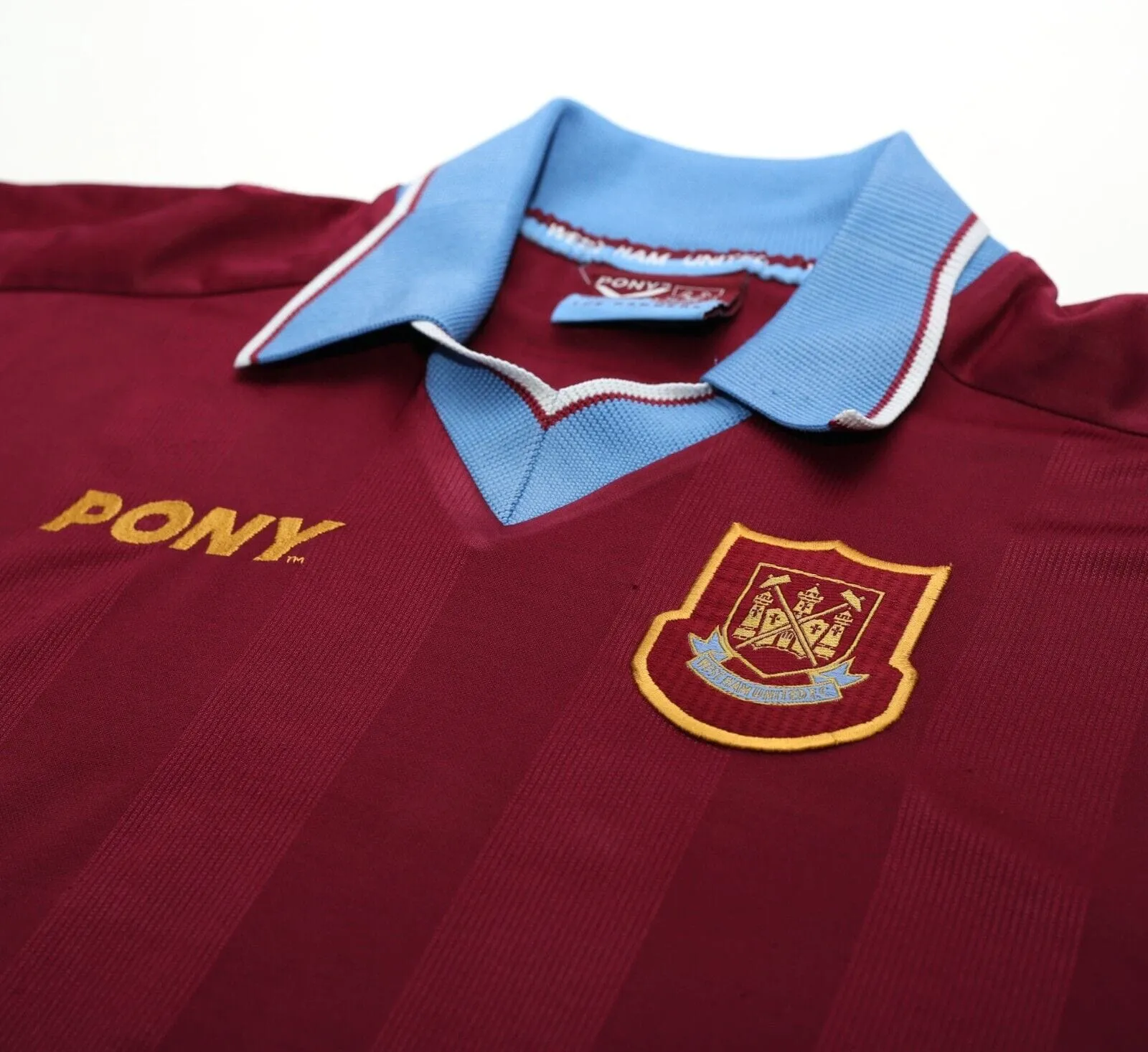 1997/98 DICKS #3 West Ham United Vintage PONY Football Shirt (L)