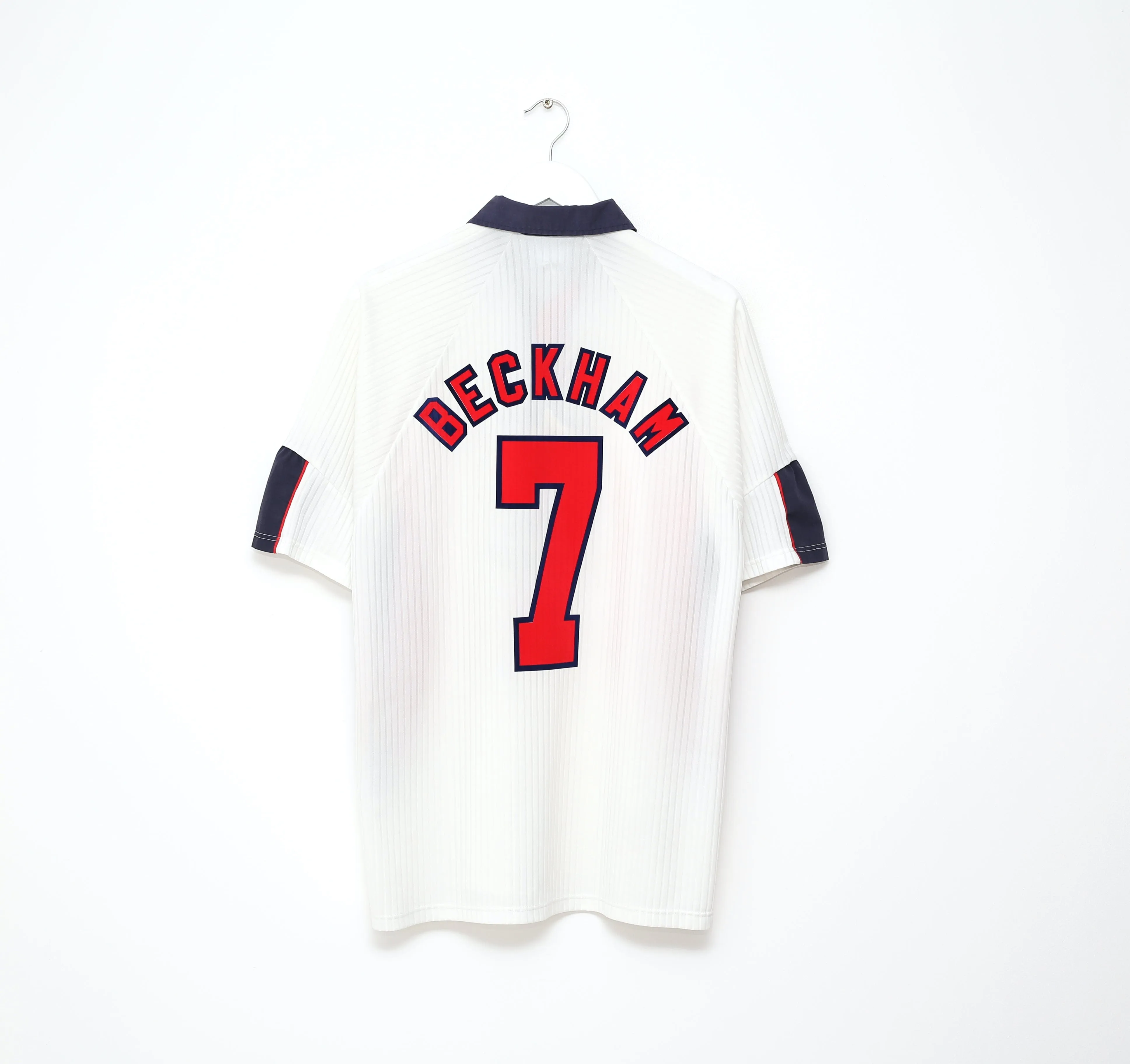 1997/99 BECKHAM #7 England Vintage Umbro Home Football Shirt (L/XL) World Cup 98