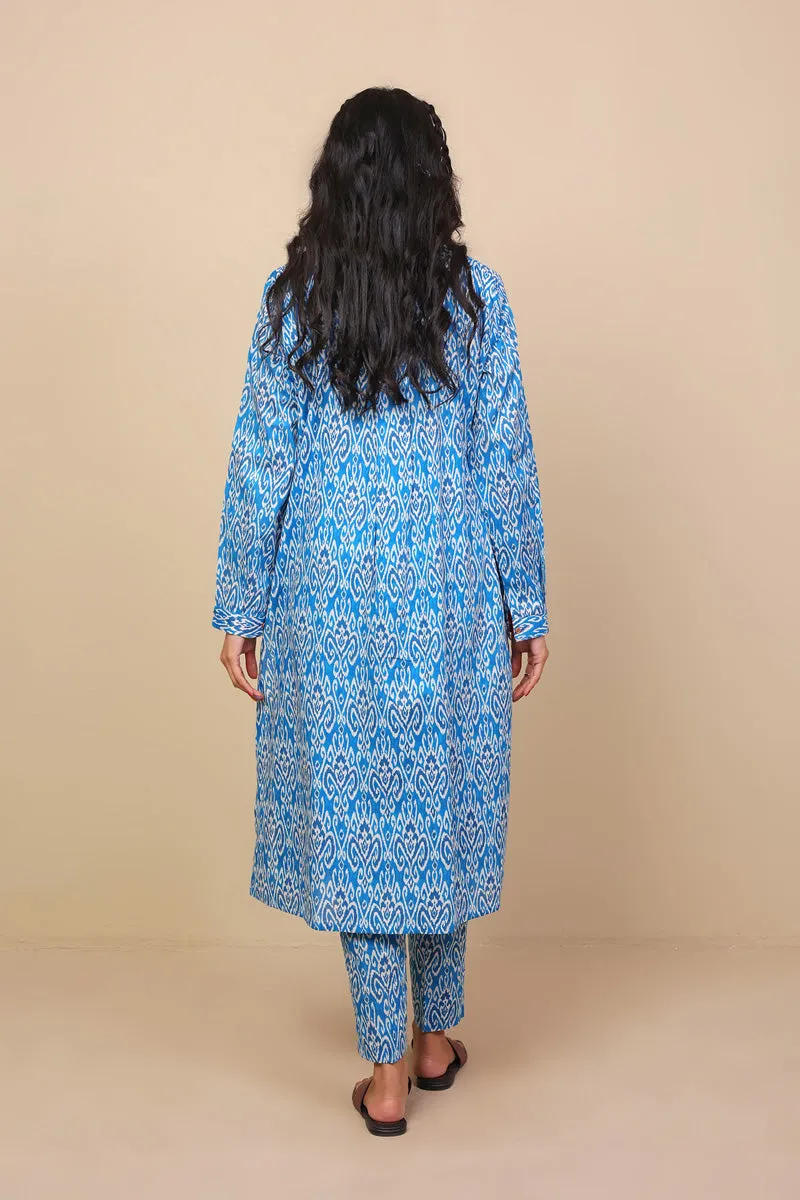 2-Piece Block Printed Saga Asmani