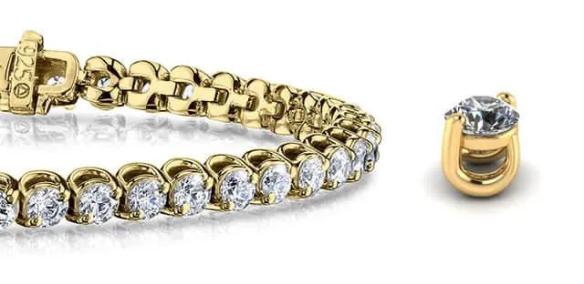 2 Prong Brilliant Round Lab-Grown Diamond Tennis Bracelet with 5.98 ct.(finished) 3.25mm