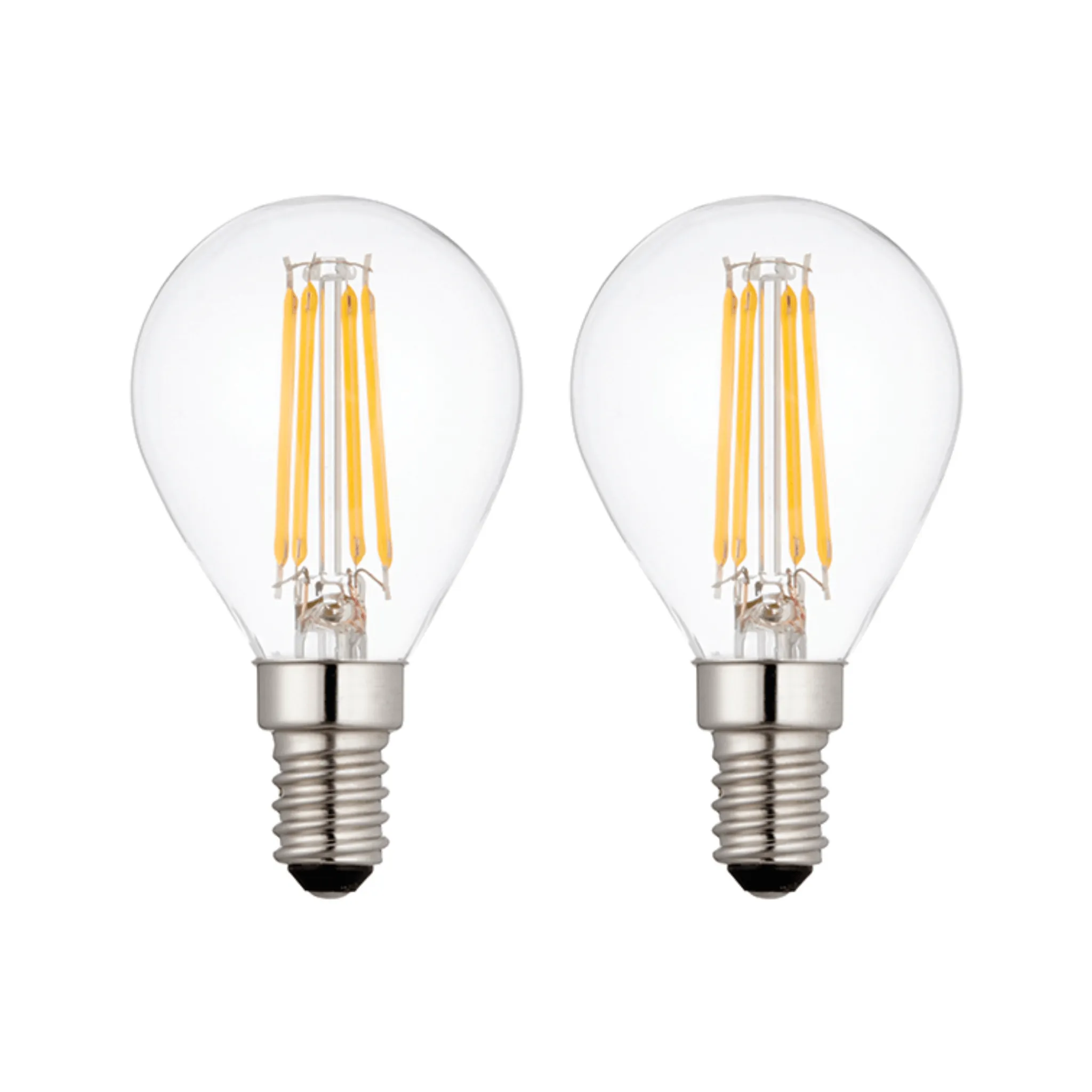 2 x E14 LED Filament Bulbs Dimmable 4W (40W Equivalent)