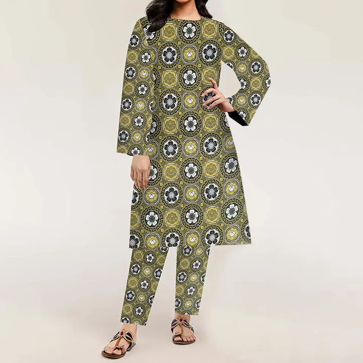 2PC- Unstitched Digital Printed Cambric Suit PW3463