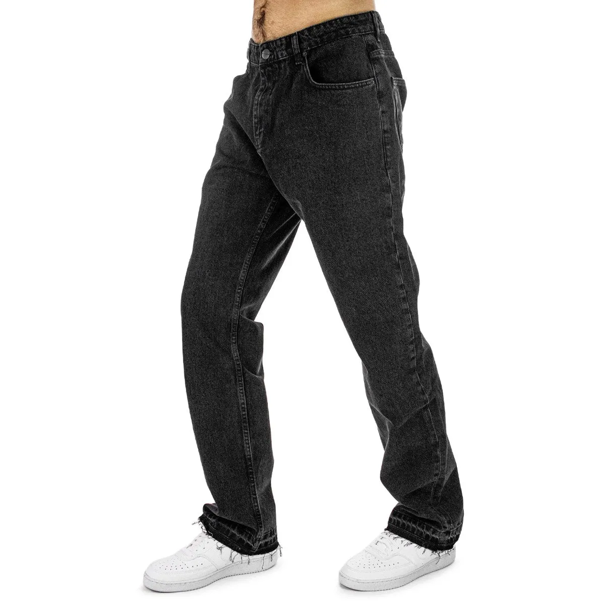 2Y Studios Arun Open Hem Straight Jeans J-S-10014-WBLK - schwarz gewaschen