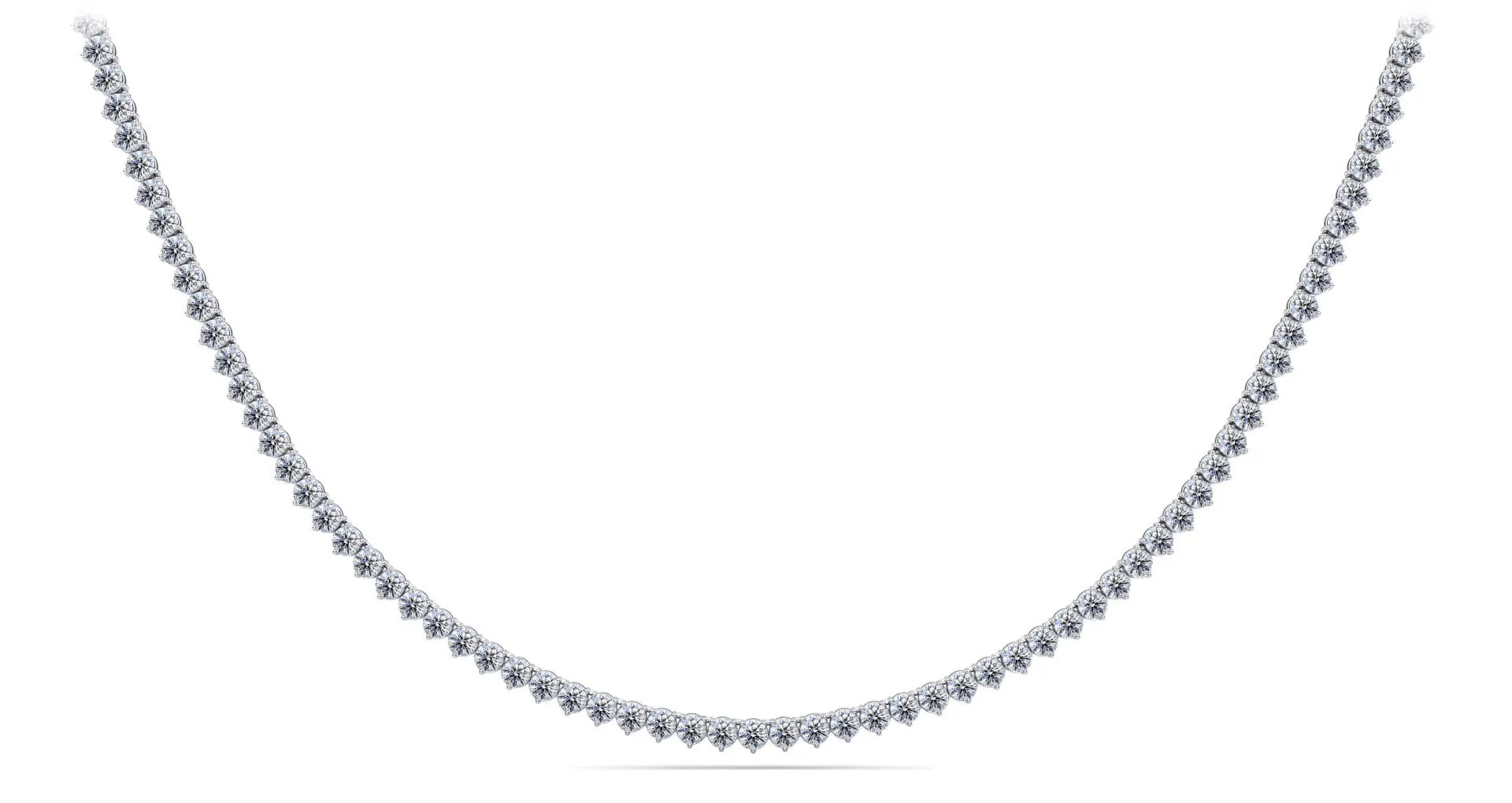 3 Prong Riviera Lab-Grown Diamond Necklace with 19.95 ct.(finished) 3.8mm