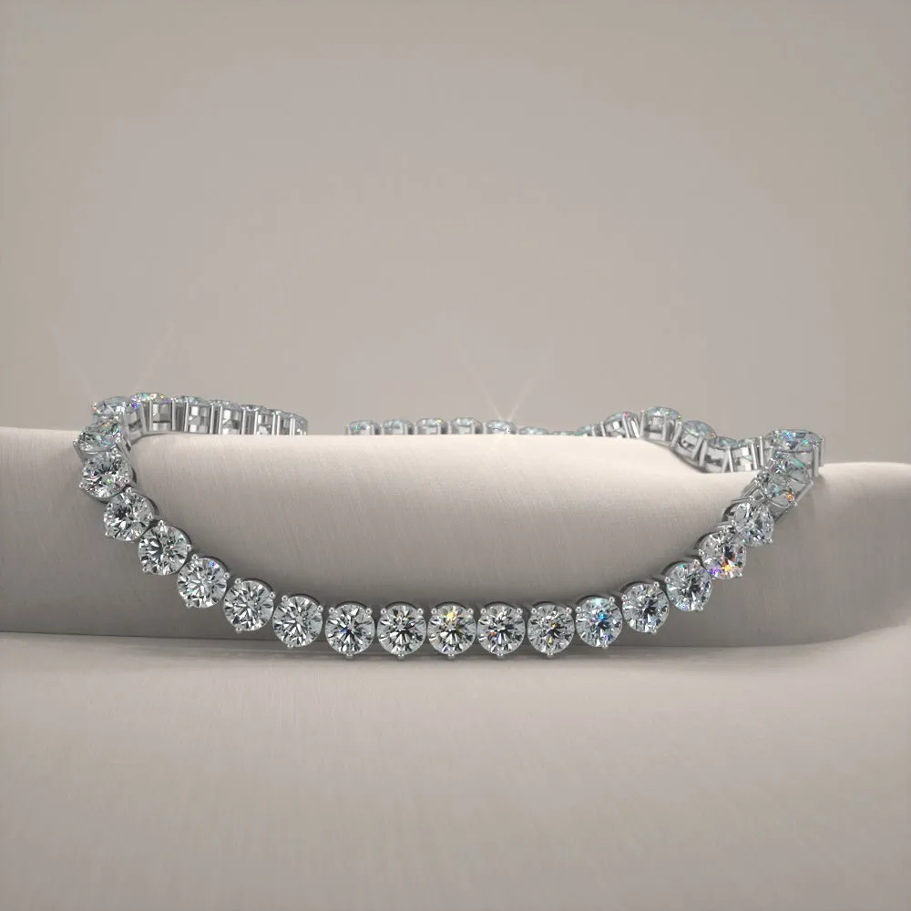 3 Prong Riviera Lab-Grown Diamond Necklace with 19.95 ct.(finished) 3.8mm