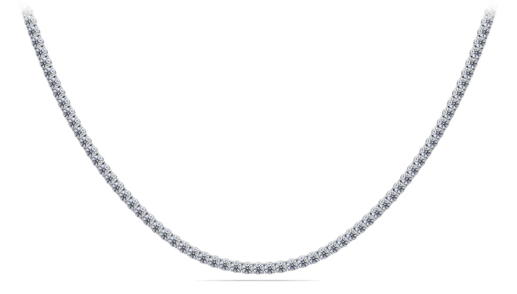 4 Prong Riviera Lab-Grown Diamond Necklace with 19.95 ct.(finished) 3.8mm