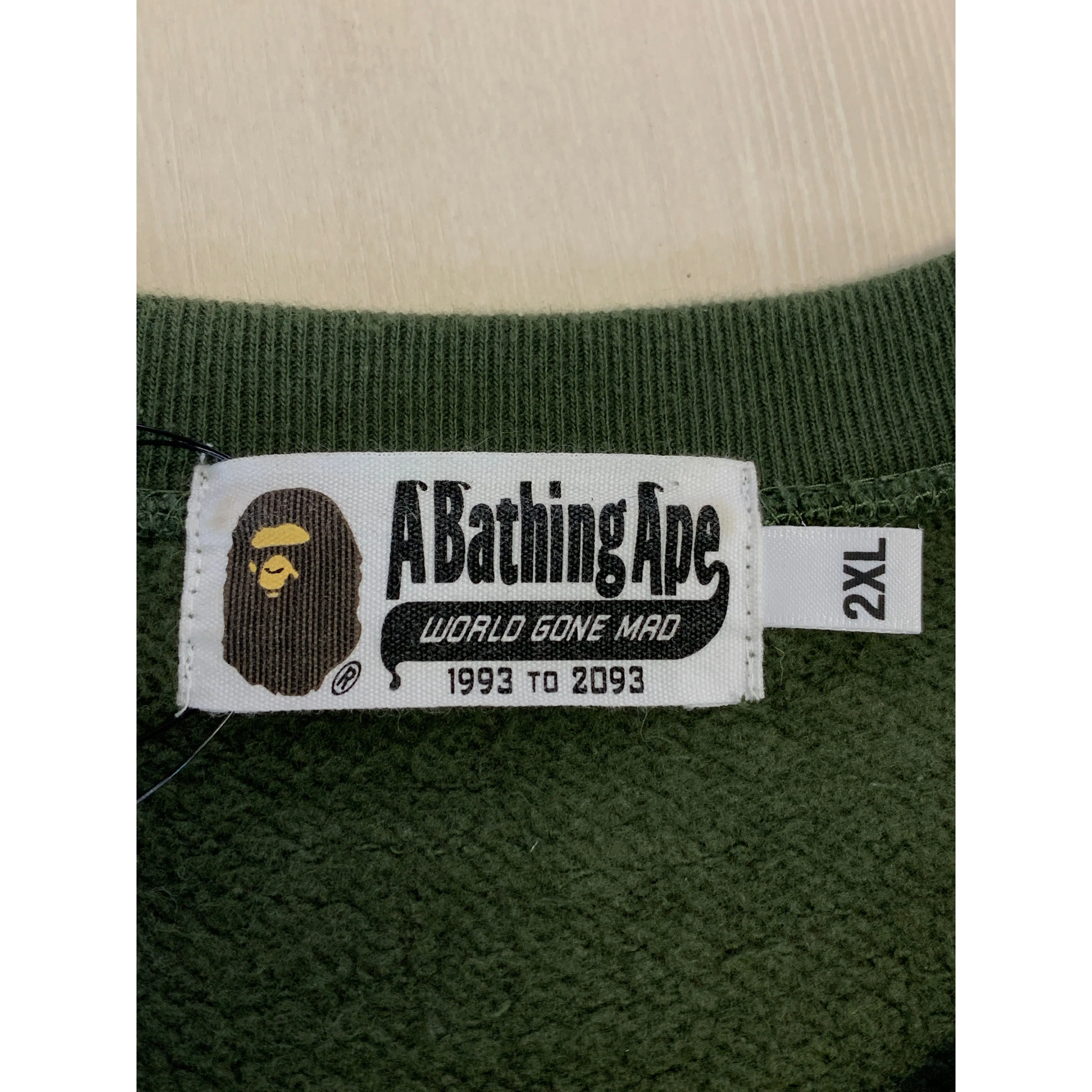 A BATHING APE/Sweatshirt/XXL/KHK/Cotton/001SWH801006M