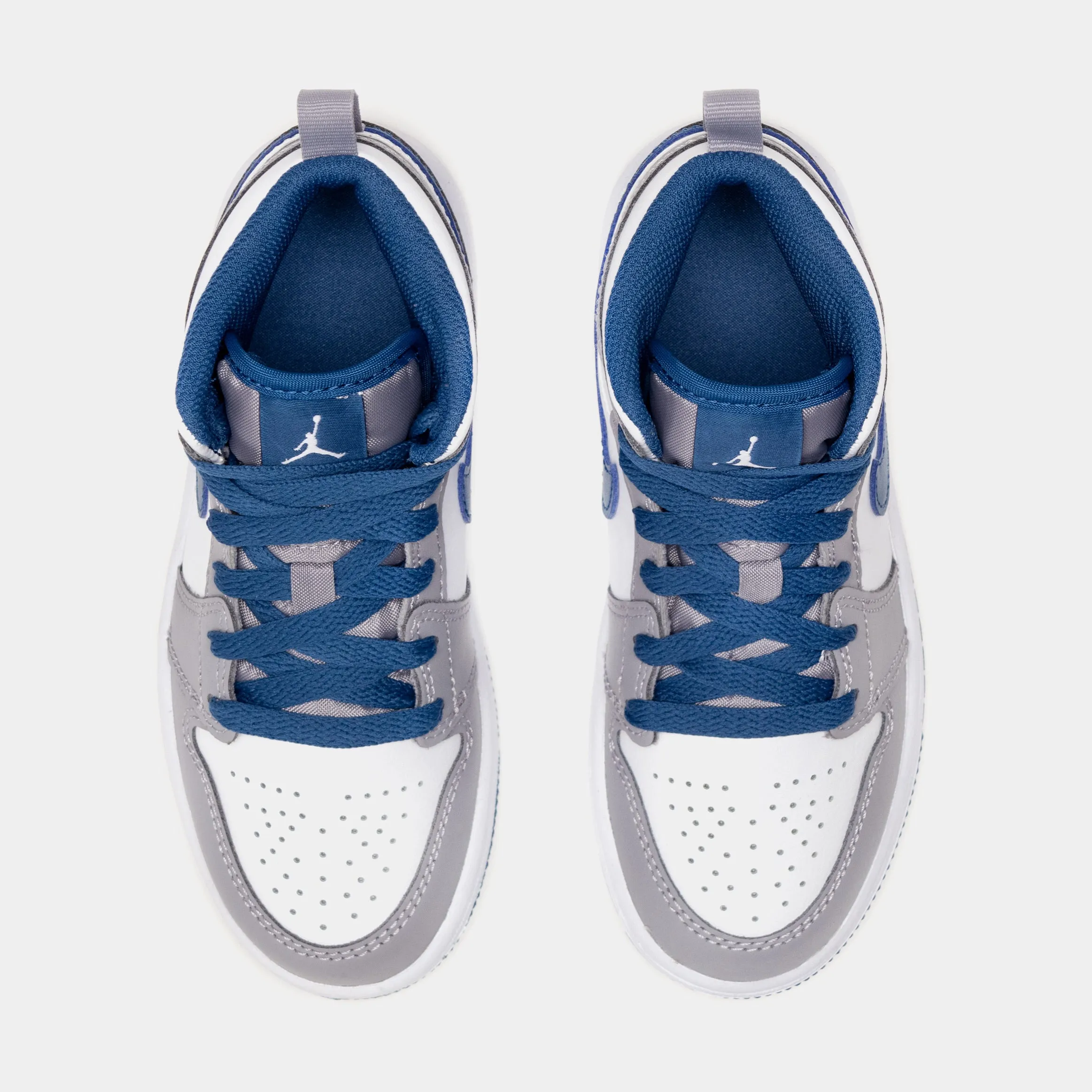 Air Jordan 1 Mid Preschool Lifestyle Shoes (Blue/Grey)