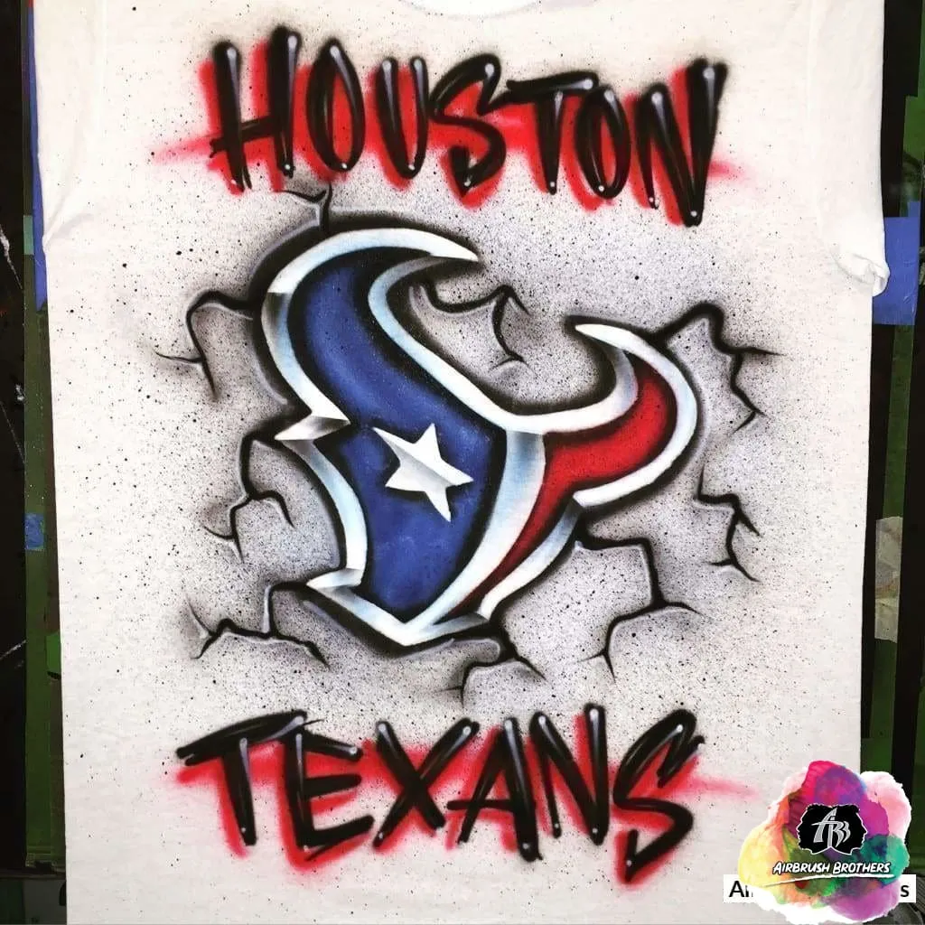 Airbrush Cracked Texans Logo Design