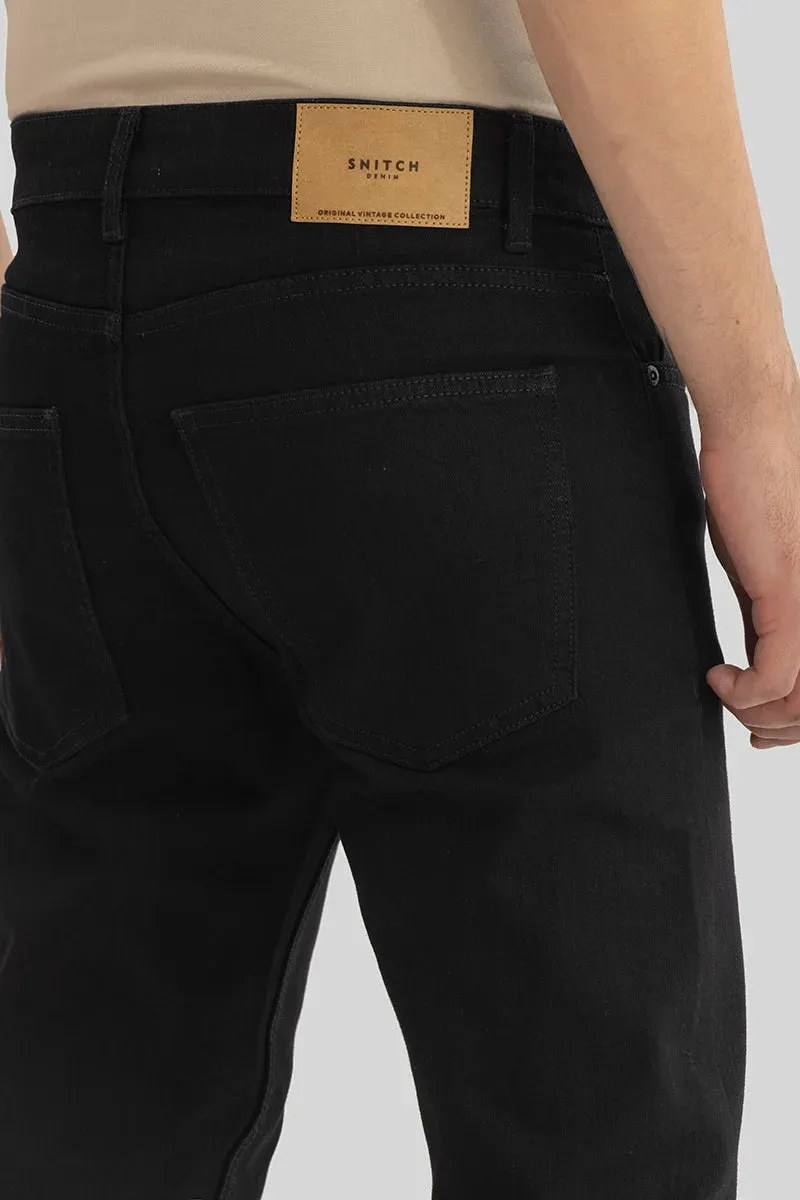 Alexandre Black Slim Fit Plain Jeans