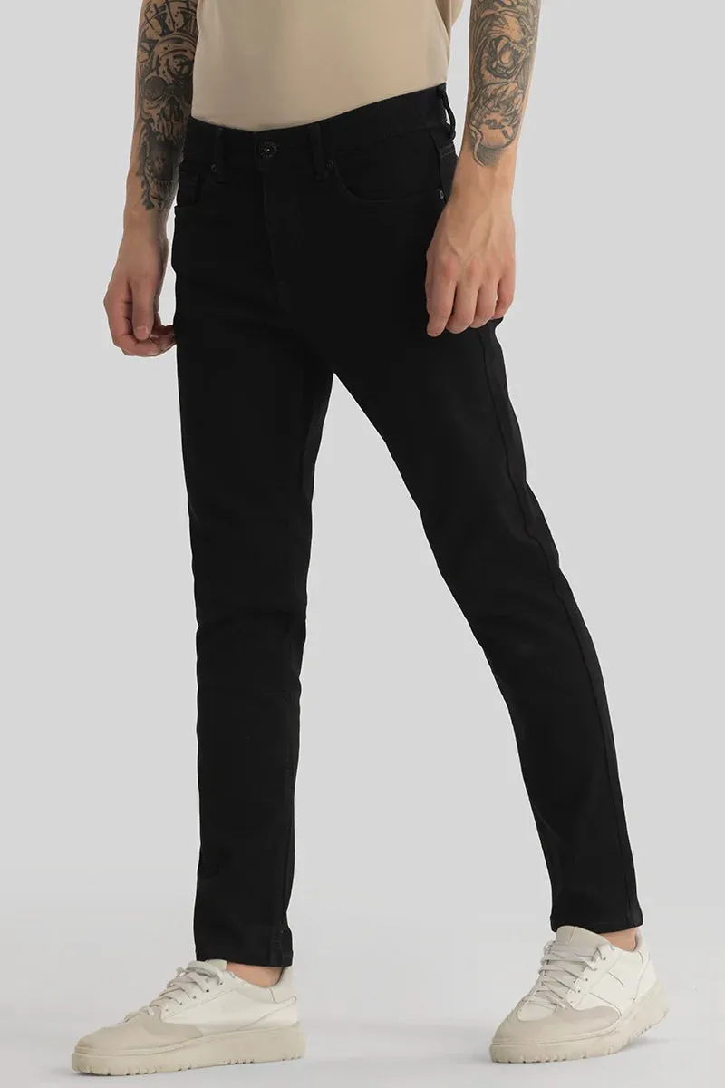 Alexandre Black Slim Fit Plain Jeans