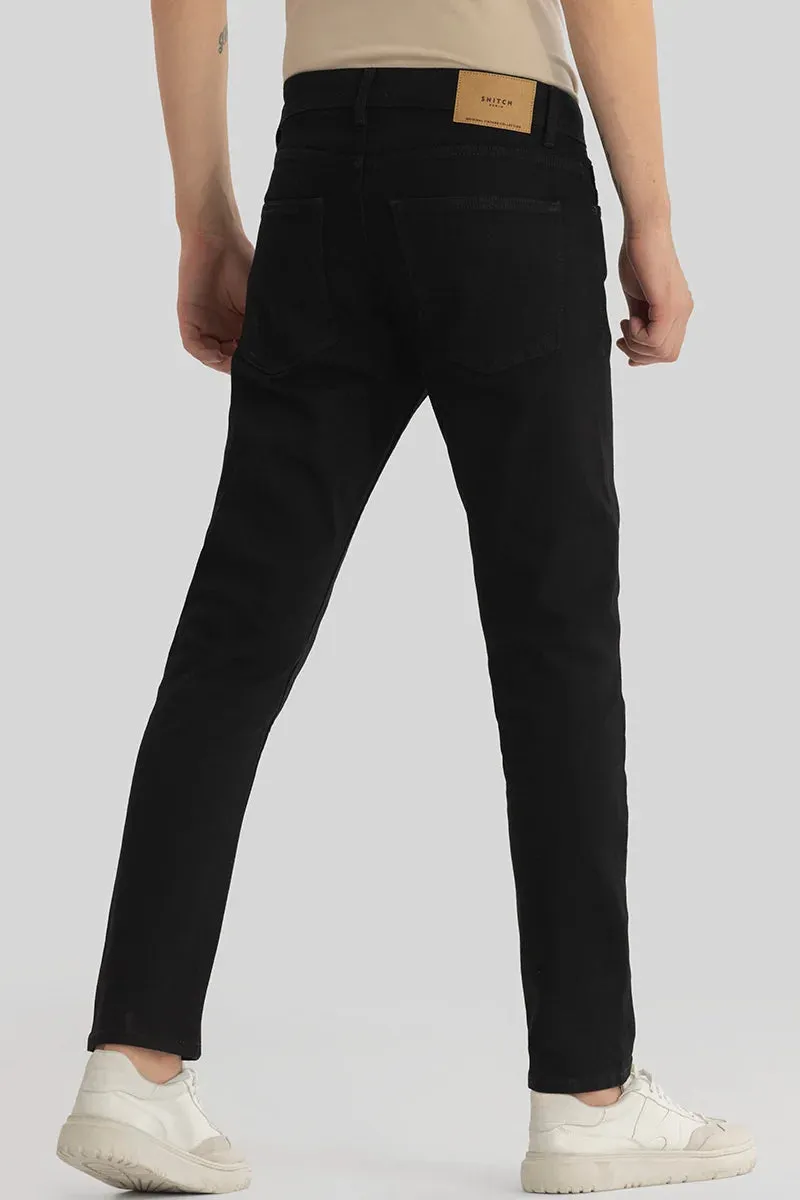 Alexandre Black Slim Fit Plain Jeans