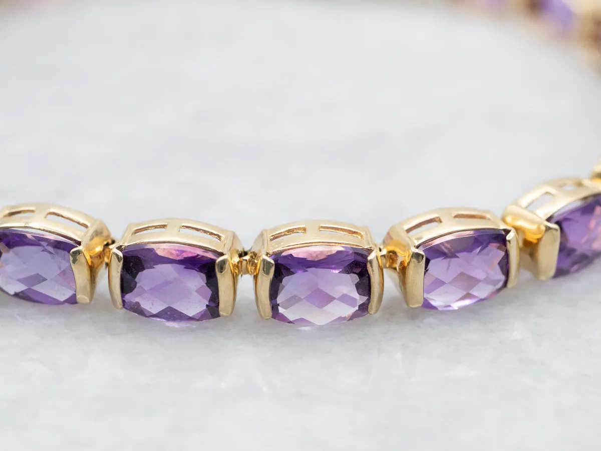 Amethyst and Gold Tennis Bracelet