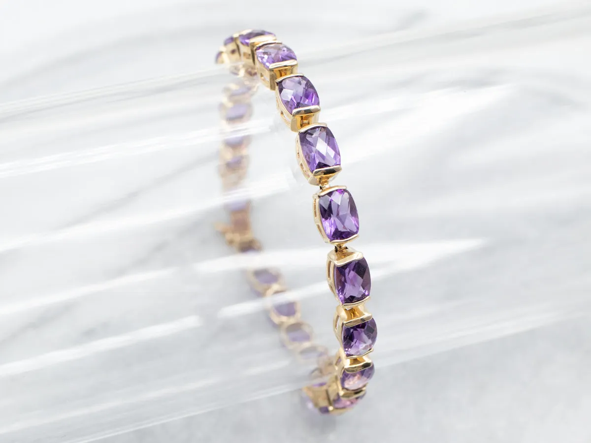 Amethyst and Gold Tennis Bracelet