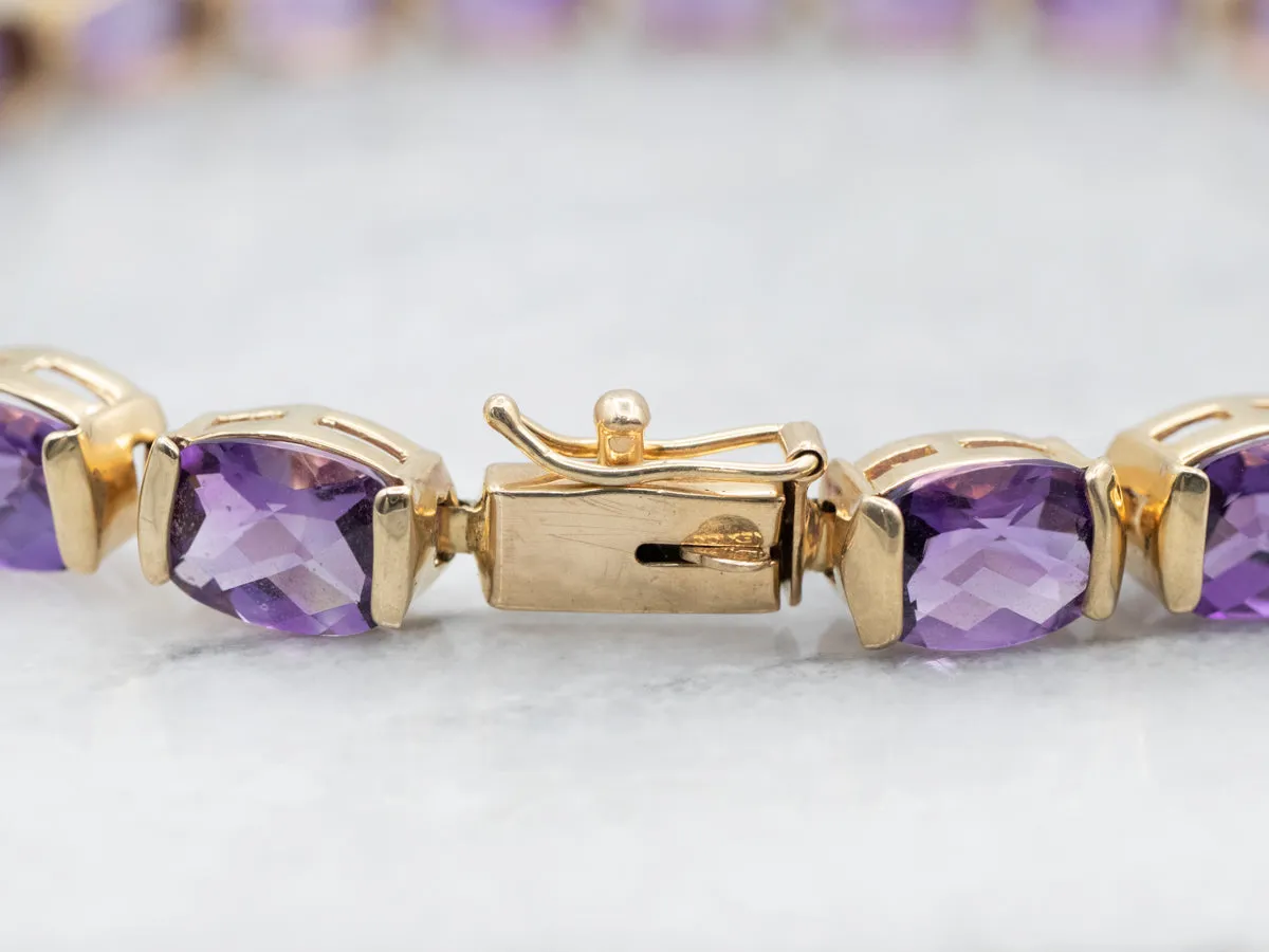 Amethyst and Gold Tennis Bracelet