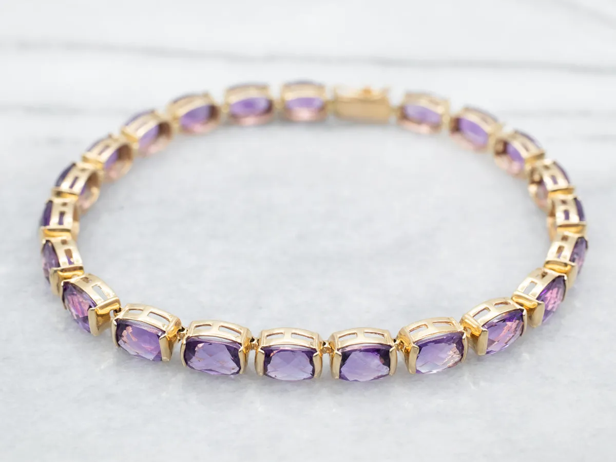 Amethyst and Gold Tennis Bracelet