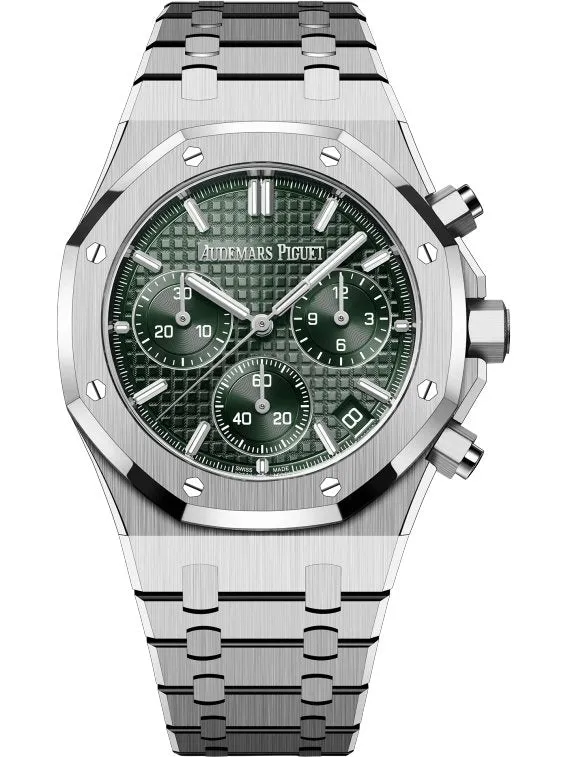 Audemars Piguet ROYAL OAK SELFWINDING CHRONOGRAPH “50TH ANNIVERSARY” STEEL BRACELET GREEN DIAL (Ref # 26240ST.OO.1320ST.04)