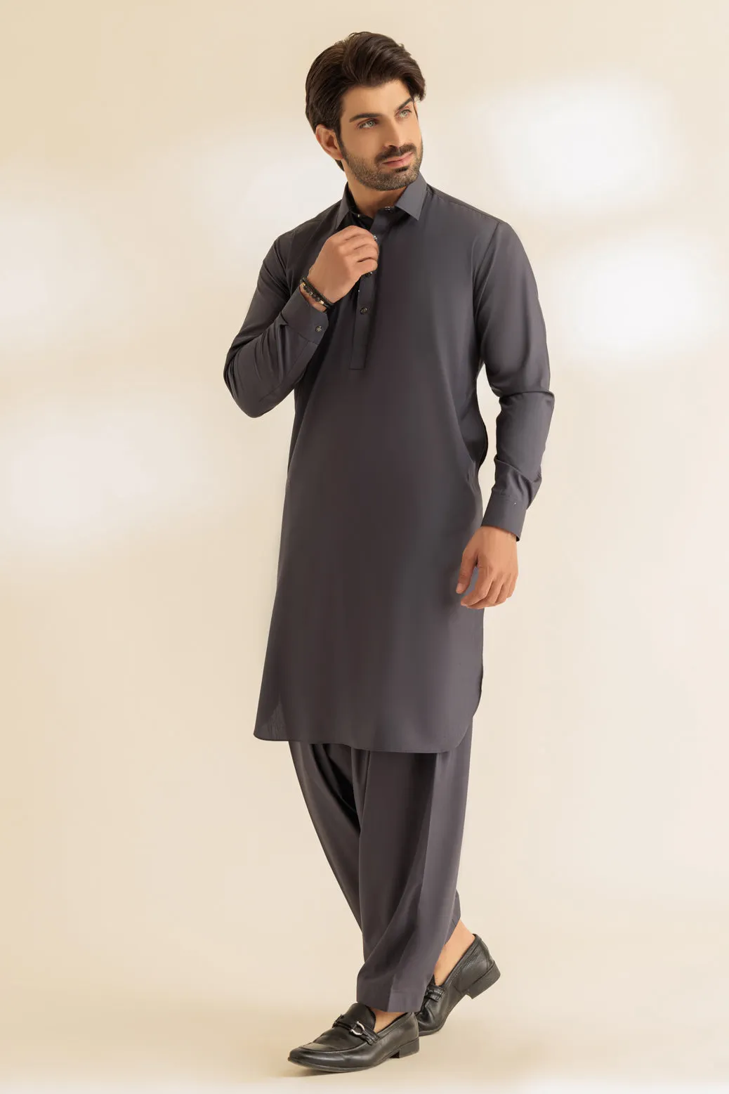 B-SAND-BLENDED-SHALWAR SUIT - (GSSR24-010)