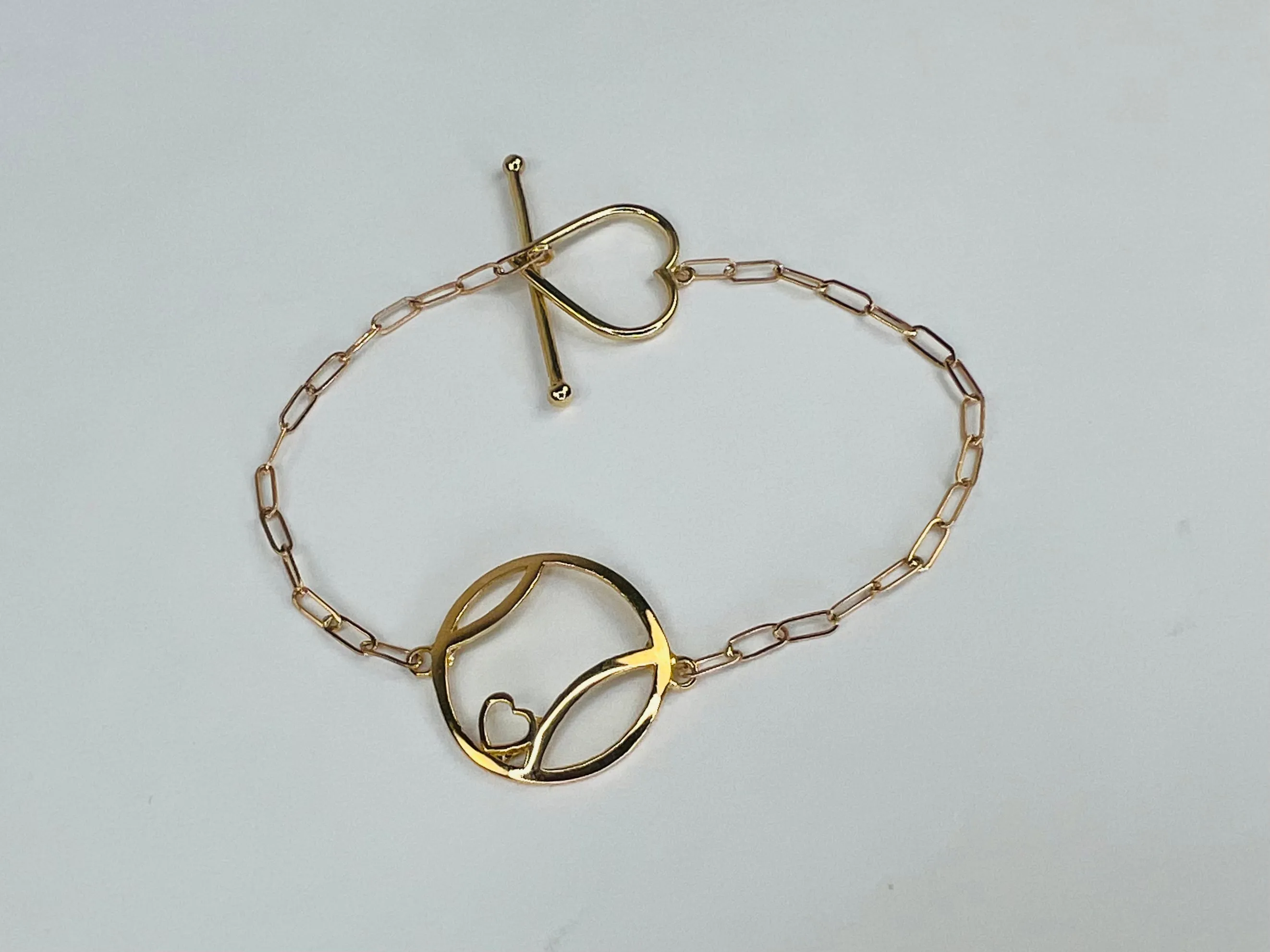 Ball   Heart Gold Bracelet