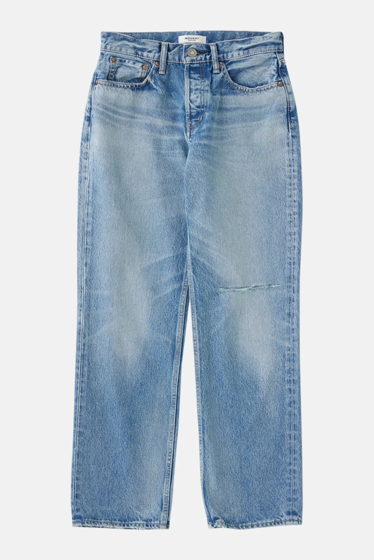 Ballard Wide Straight-Mid Rise Jean Light Blue