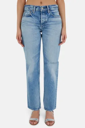 Ballard Wide Straight-Mid Rise Jean Light Blue