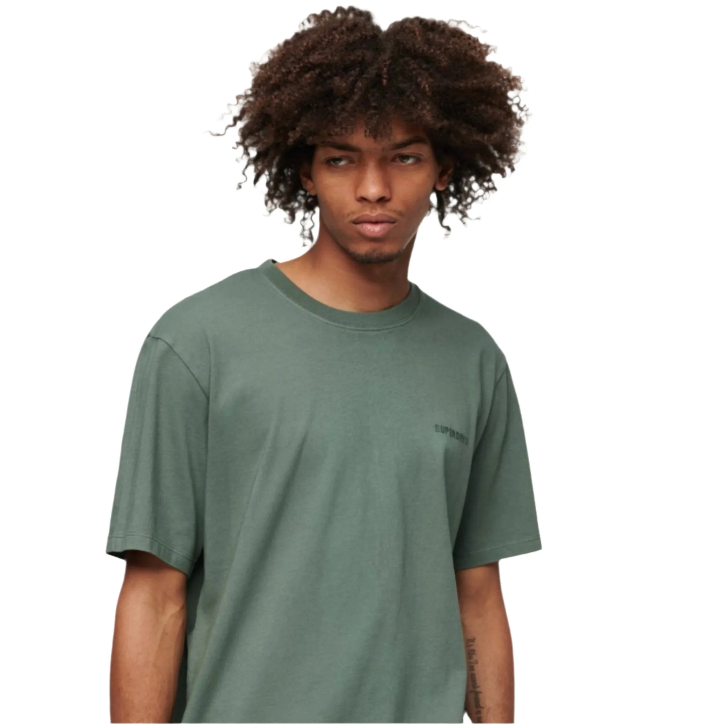 Balsam Green Overdyed Logo Loose T-Shirt