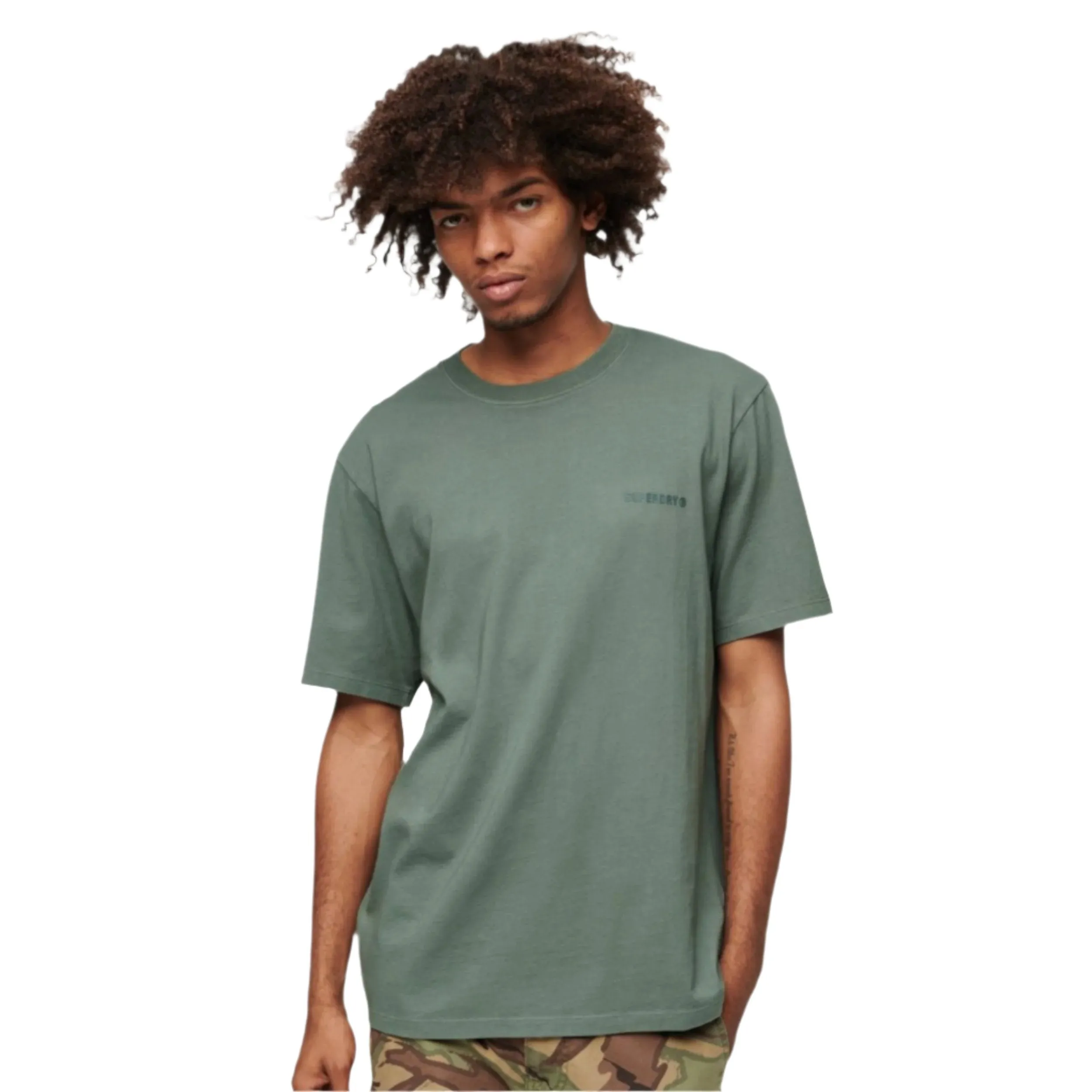 Balsam Green Overdyed Logo Loose T-Shirt