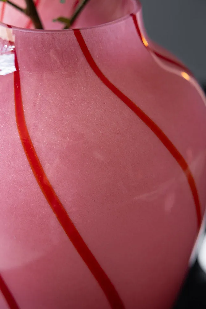 Beautiful Pink & Red Swirl Vase