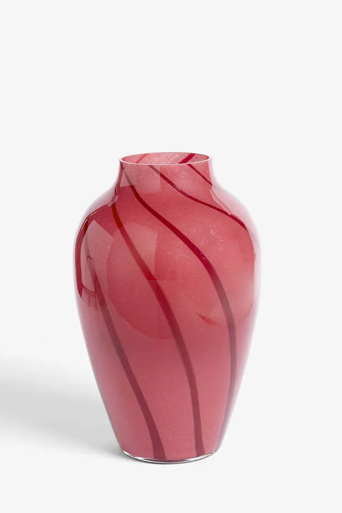 Beautiful Pink & Red Swirl Vase