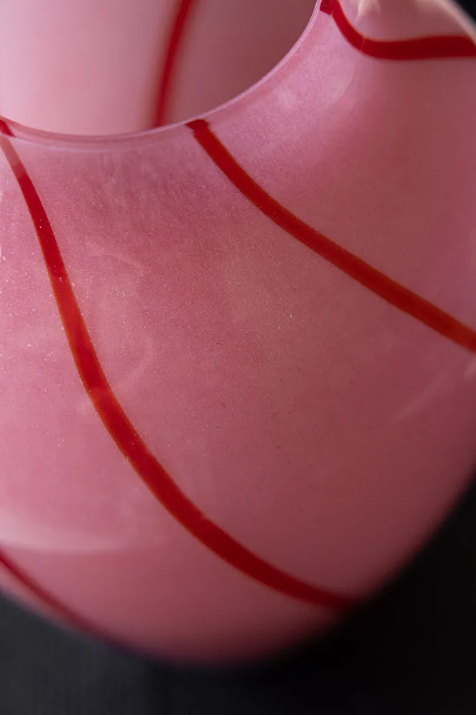 Beautiful Pink & Red Swirl Vase