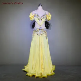 Belly Dance Performance Clothes Set Senior Stones Belly Dancing Dress for Women Adult Children Original Design Prosong Costumes