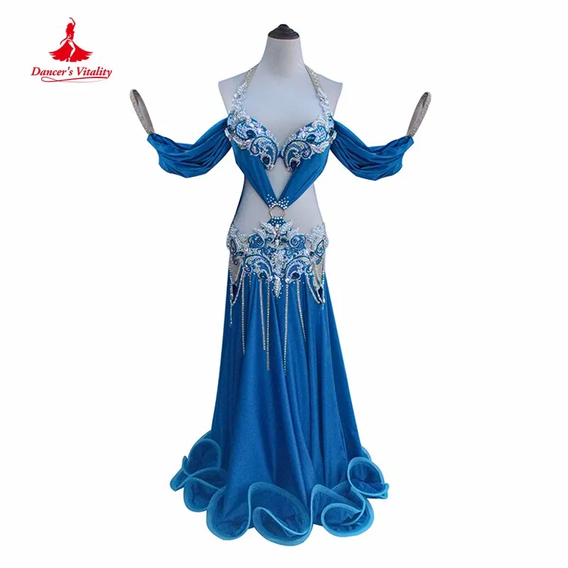 Belly Dance Performance Clothes Set Senior Stones Belly Dancing Dress for Women Adult Children Original Design Prosong Costumes