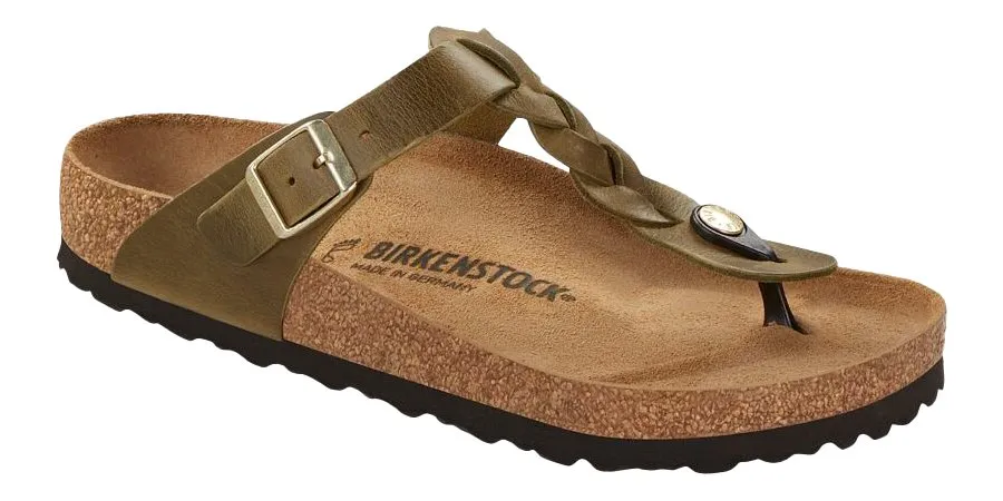 Birkenstock Gizeh Braided Green Olive Oiled Leather