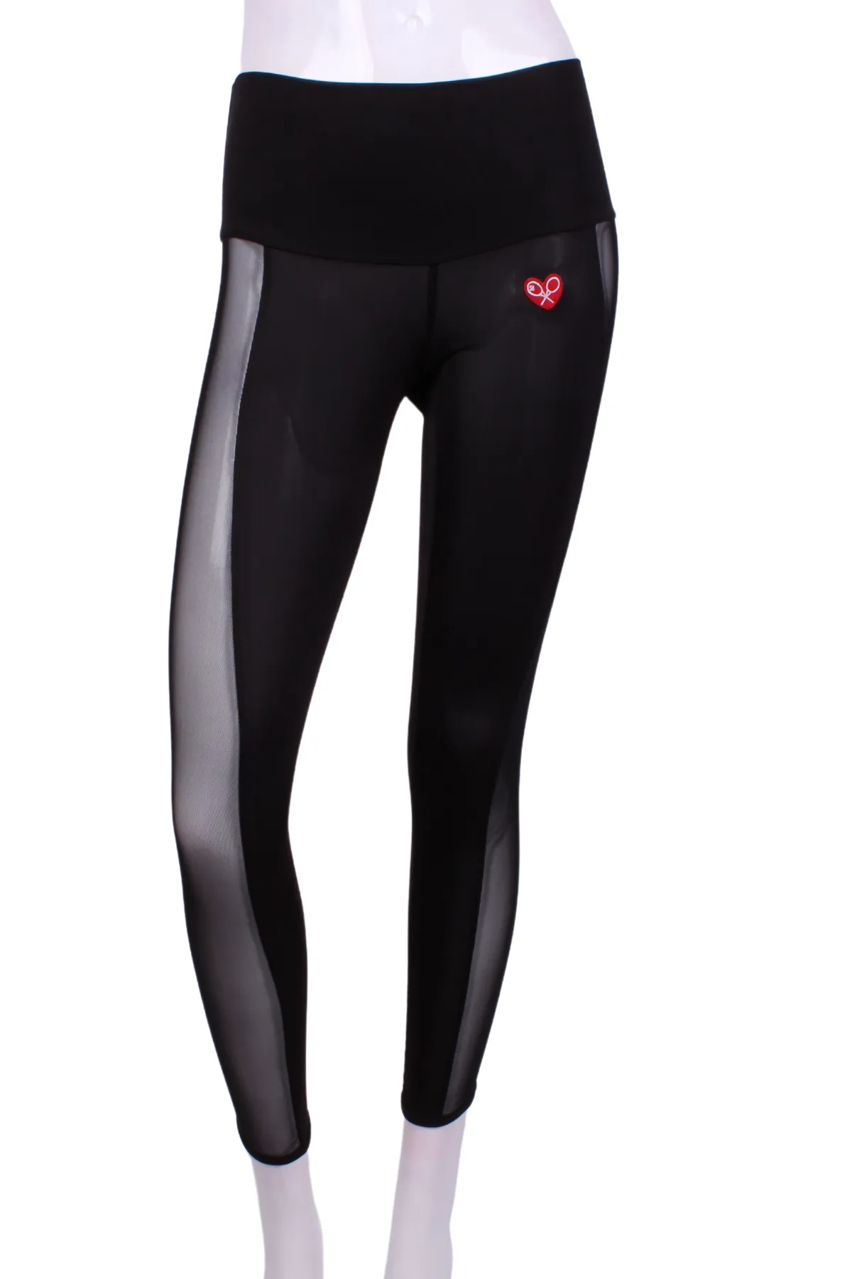 Black   Black Mesh Leg Lengthening Leggings