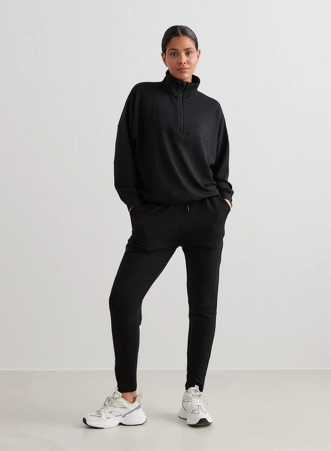 Black Comfy Half Zip