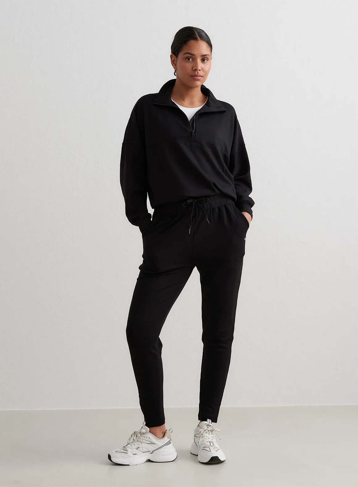 Black Comfy Half Zip