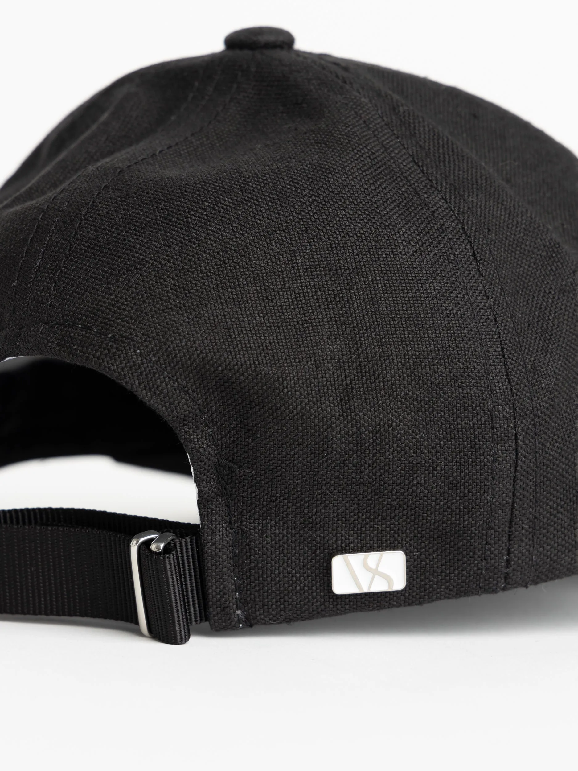 Black Linen Ball Cap