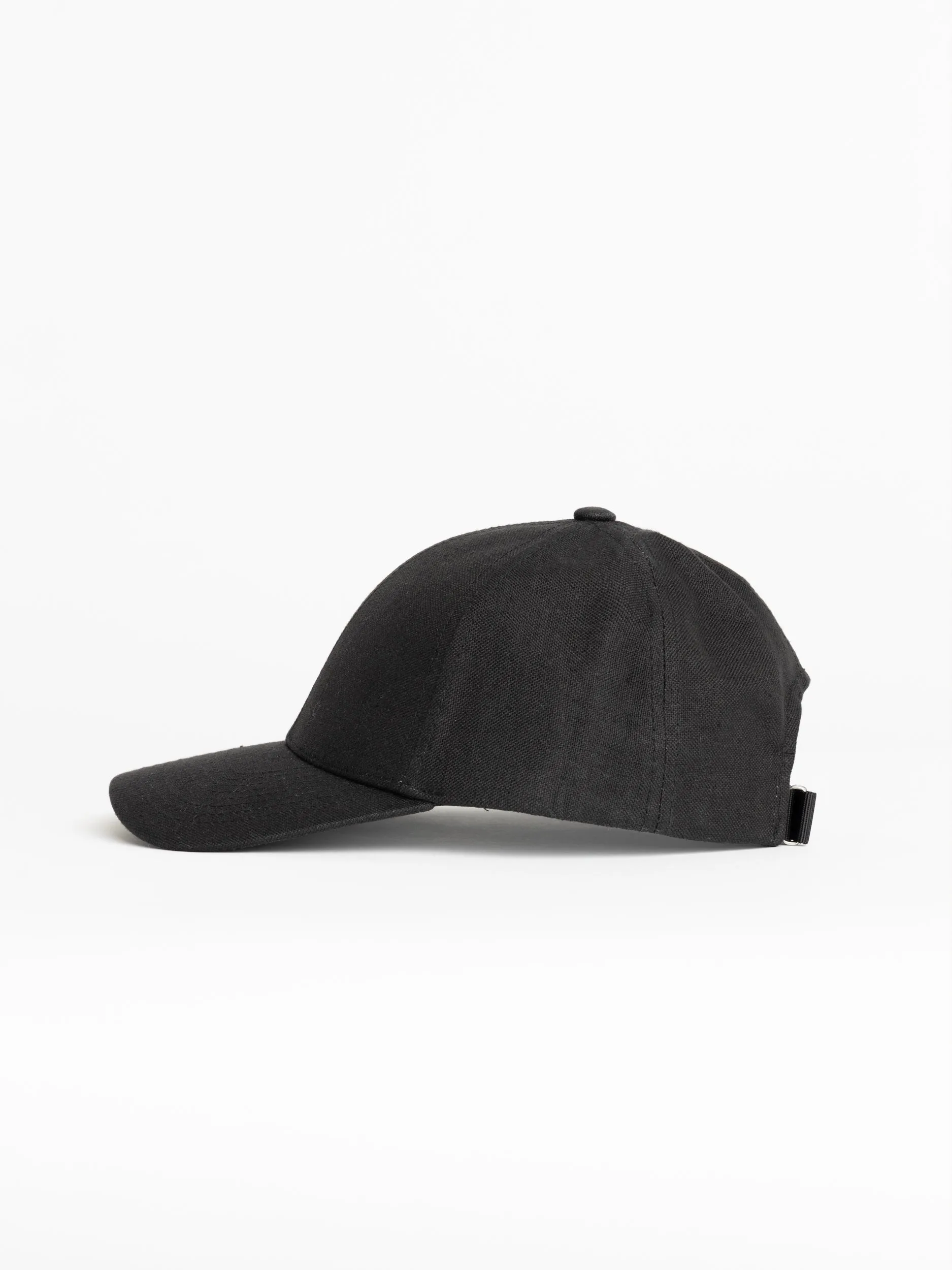 Black Linen Ball Cap